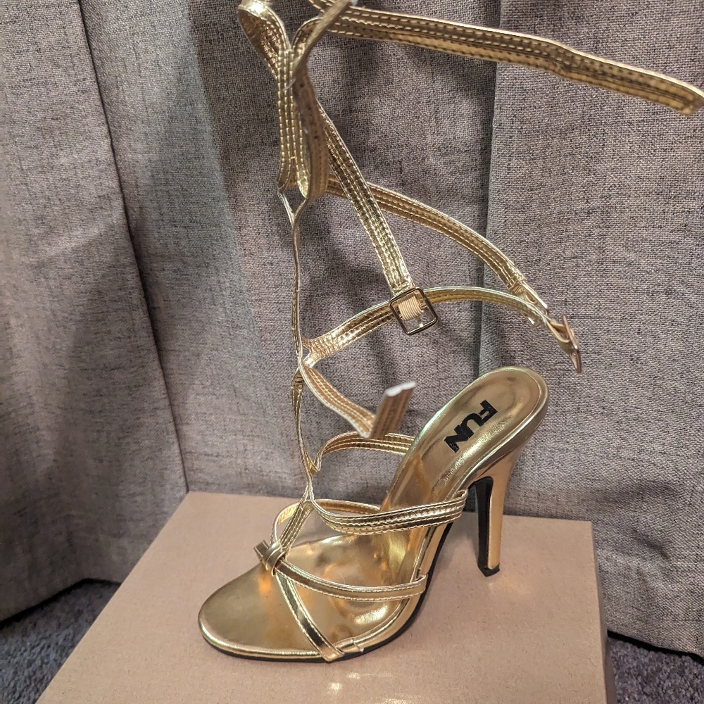 New Gold gladiator heels